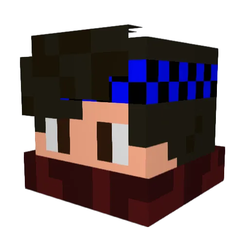 RobbieDoggie Minecraft avatar head, 3D render