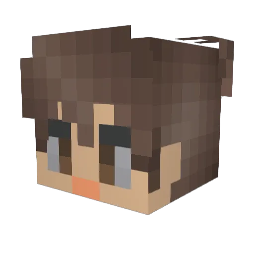 RobbieTon Minecraft avatar head, 3D render