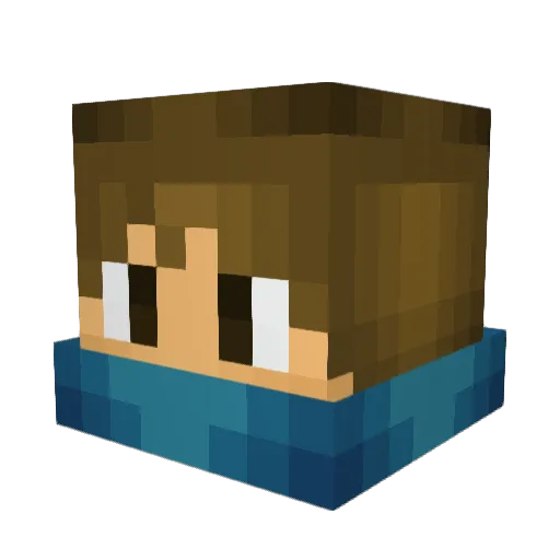 Robbykb Minecraft avatar head, 3D render