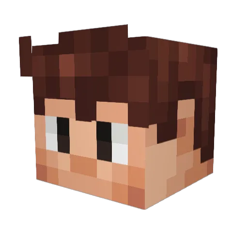 Robcitopa Minecraft avatar head, 3D render