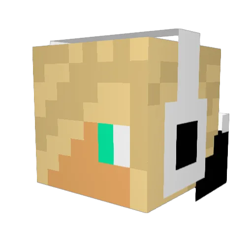 RoberDuck Minecraft avatar head, 3D render