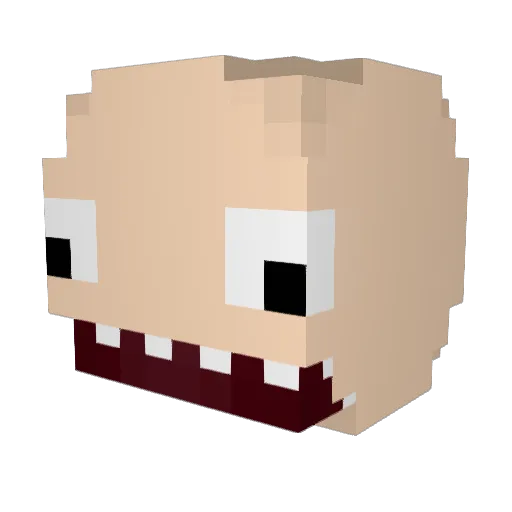 Robert714 Minecraft avatar head, 3D render