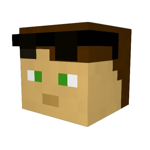 RobertCW Minecraft avatar head, 3D render