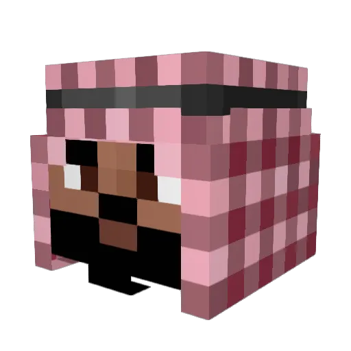 Roberto2 Minecraft avatar head, 3D render