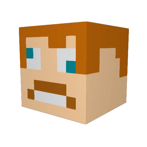 Roberto_s Minecraft avatar head, 3D render