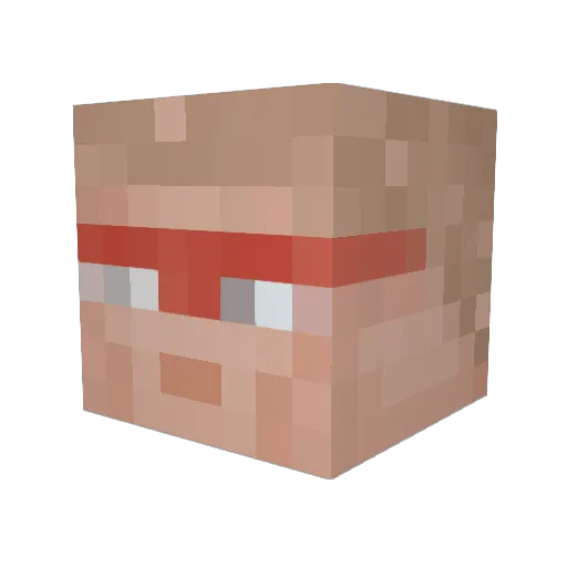 Robiehn Minecraft avatar head, 3D render