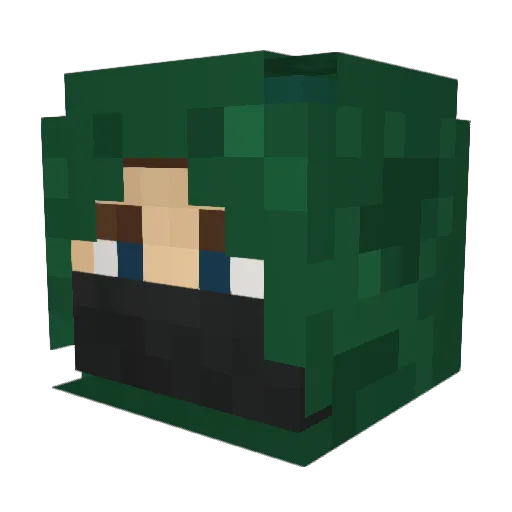RobinRedfield Minecraft avatar head, 3D render