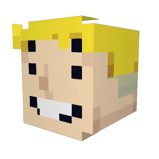 RobinVista Minecraft avatar head, 3D render