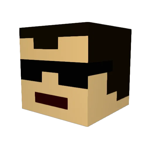 Robincognito Minecraft avatar head, 3D render