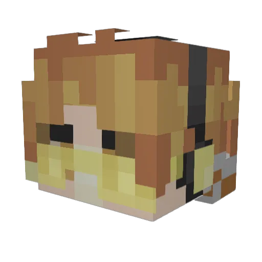 Robineth Minecraft avatar head, 3D render