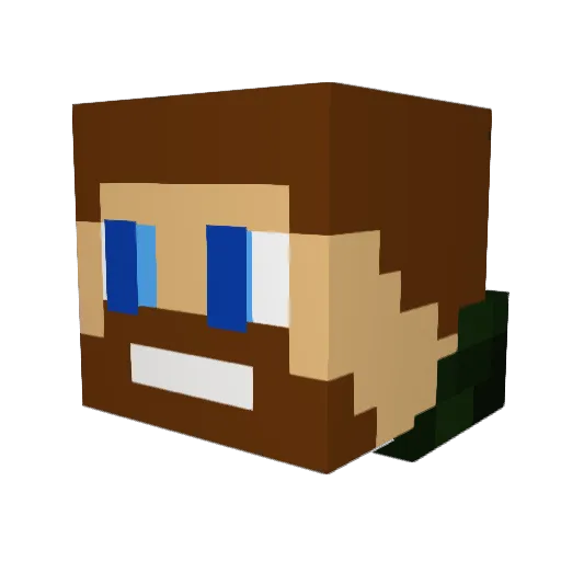 Robinfamous Minecraft avatar head, 3D render