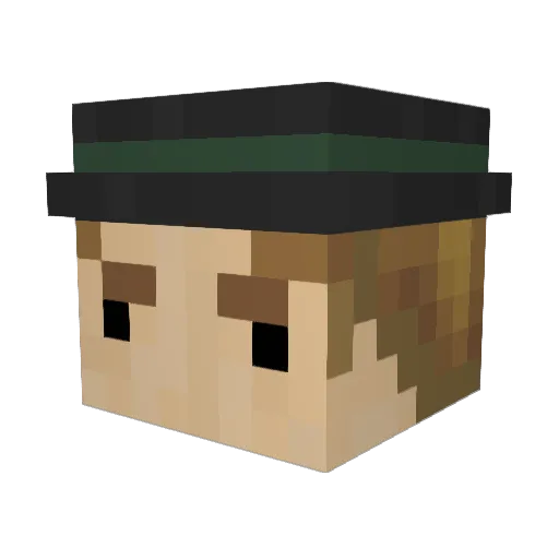RobiniHoudini Minecraft avatar head, 3D render