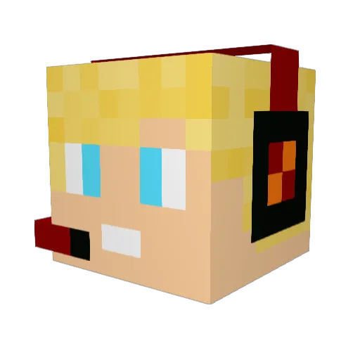 Robinvdb Minecraft avatar head, 3D render