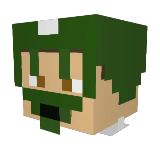 RobisS Minecraft avatar head, 3D render