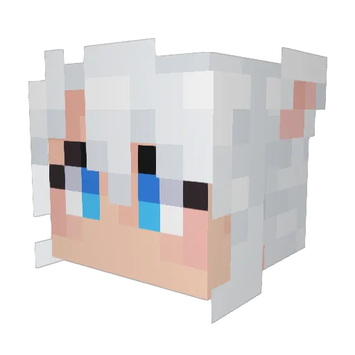 Robishi Minecraft avatar head, 3D render