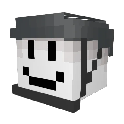 Roblox Minecraft avatar head, 3D render