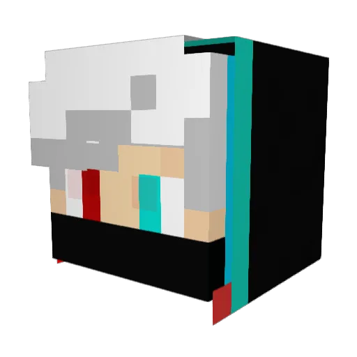 Roblox_Top Minecraft avatar head, 3D render