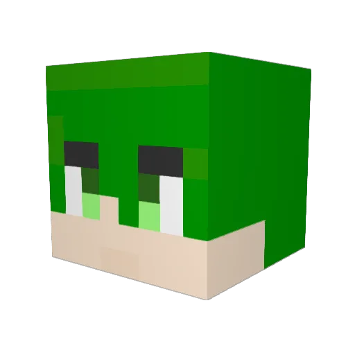 Roblox_red Minecraft avatar head, 3D render