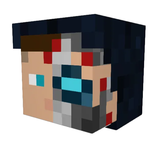 RoboGamingHD Minecraft avatar head, 3D render