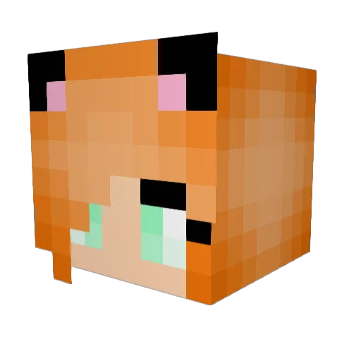 RoboLynx Minecraft avatar head, 3D render