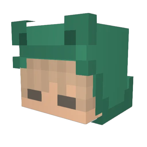 RoboRaptorKid Minecraft avatar head, 3D render