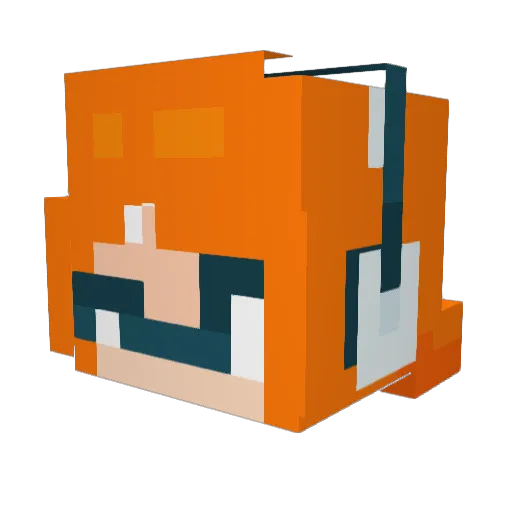Robofinn Minecraft avatar head, 3D render