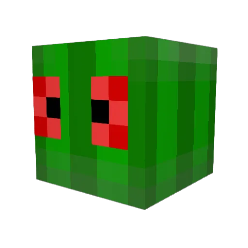Robomelon Minecraft avatar head, 3D render