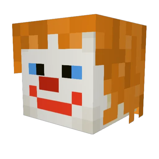 Robopus Minecraft avatar head, 3D render