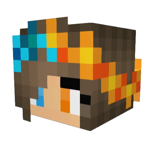 Robot09 Minecraft avatar head, 3D render