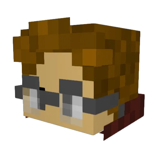 Robot3k Minecraft avatar head, 3D render