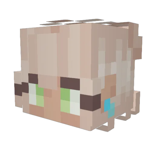 RobotMothPie Minecraft avatar head, 3D render