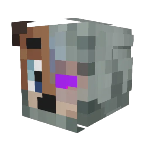 Robotbuck Minecraft avatar head, 3D render