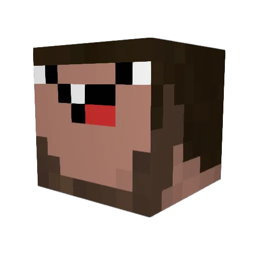 Roboterbert Minecraft avatar head, 3D render
