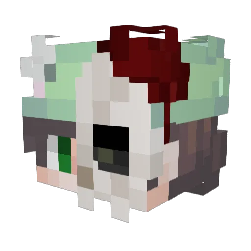 RoboticFrog Minecraft avatar head, 3D render