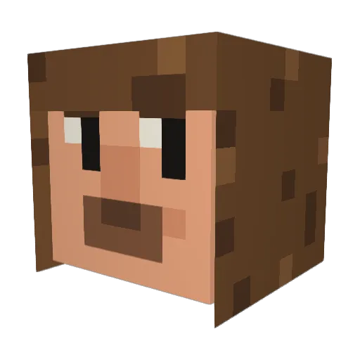 Robussyy Minecraft avatar head, 3D render