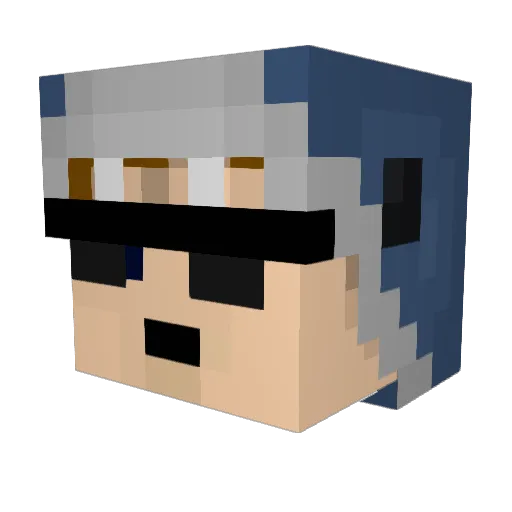 Robuster9865 Minecraft avatar head, 3D render