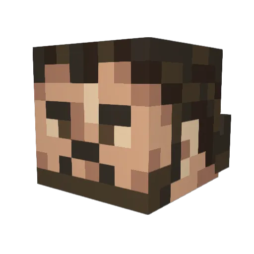 RocMEME Minecraft avatar head, 3D render