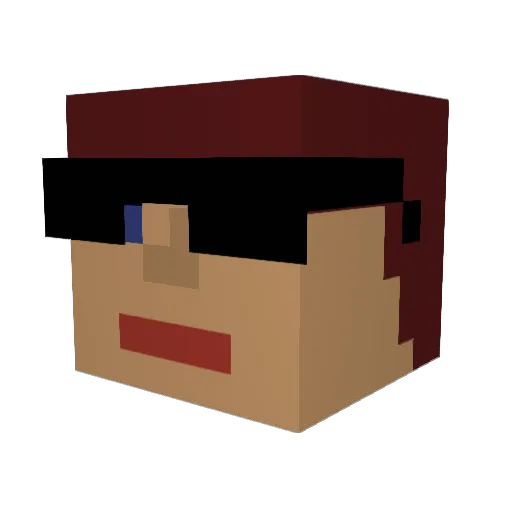 RocSek Minecraft avatar head, 3D render