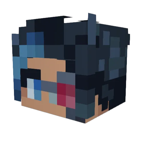 Rocaush Minecraft avatar head, 3D render