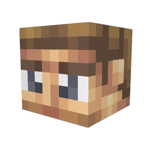Rochpzt Minecraft avatar head, 3D render