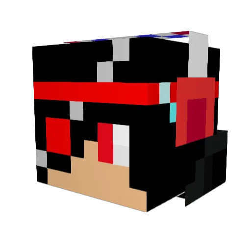 RockBottom370 Minecraft avatar head, 3D render