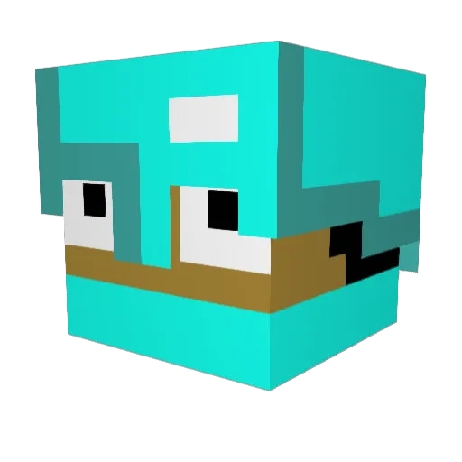 RockBowl Minecraft avatar head, 3D render