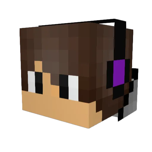 RockGamerStar Minecraft avatar head, 3D render