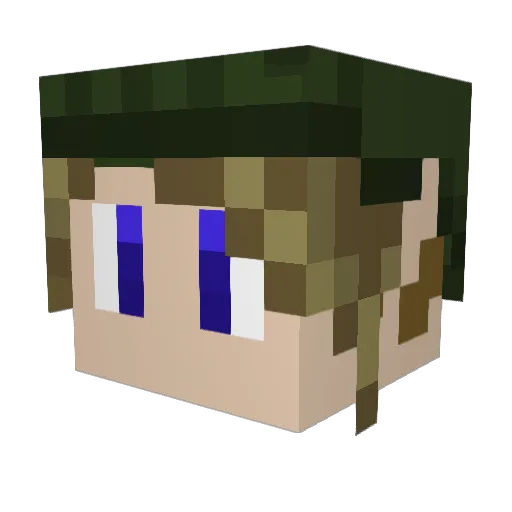 RockMuse Minecraft avatar head, 3D render