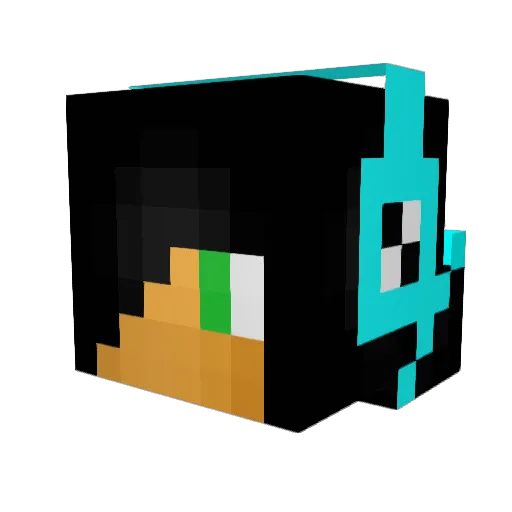 RockMyWorlds Minecraft avatar head, 3D render