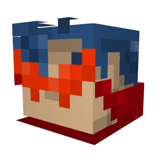 RockNRollDude Minecraft avatar head, 3D render