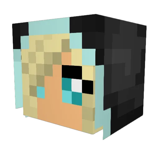 RockPrincess20 Minecraft avatar head, 3D render