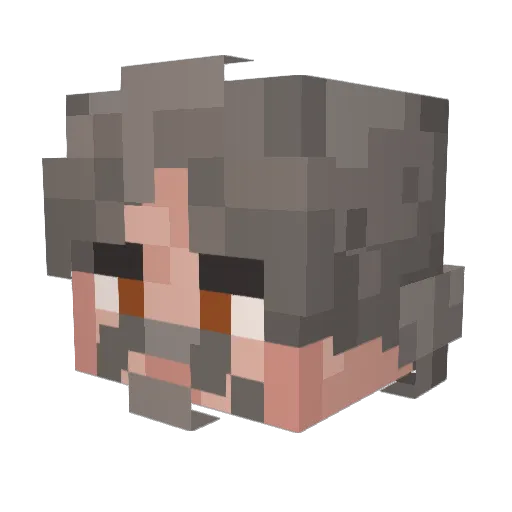 RockVandal Minecraft avatar head, 3D render