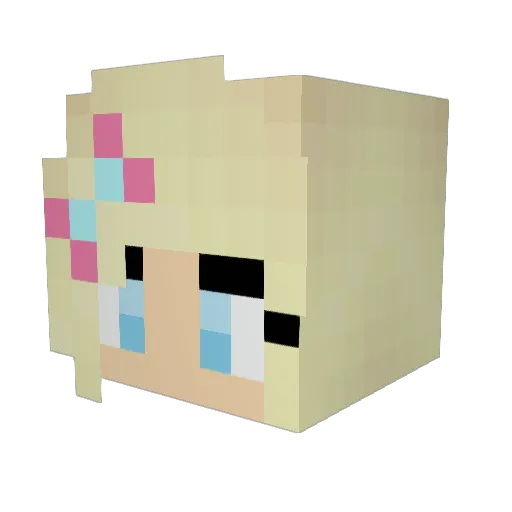 Rock_Girl Minecraft avatar head, 3D render