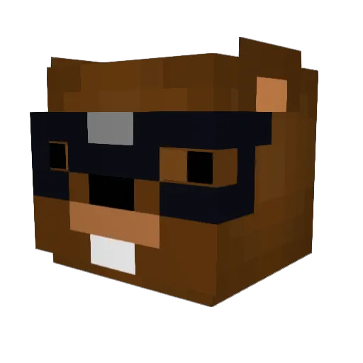 RockaLOL Minecraft avatar head, 3D render